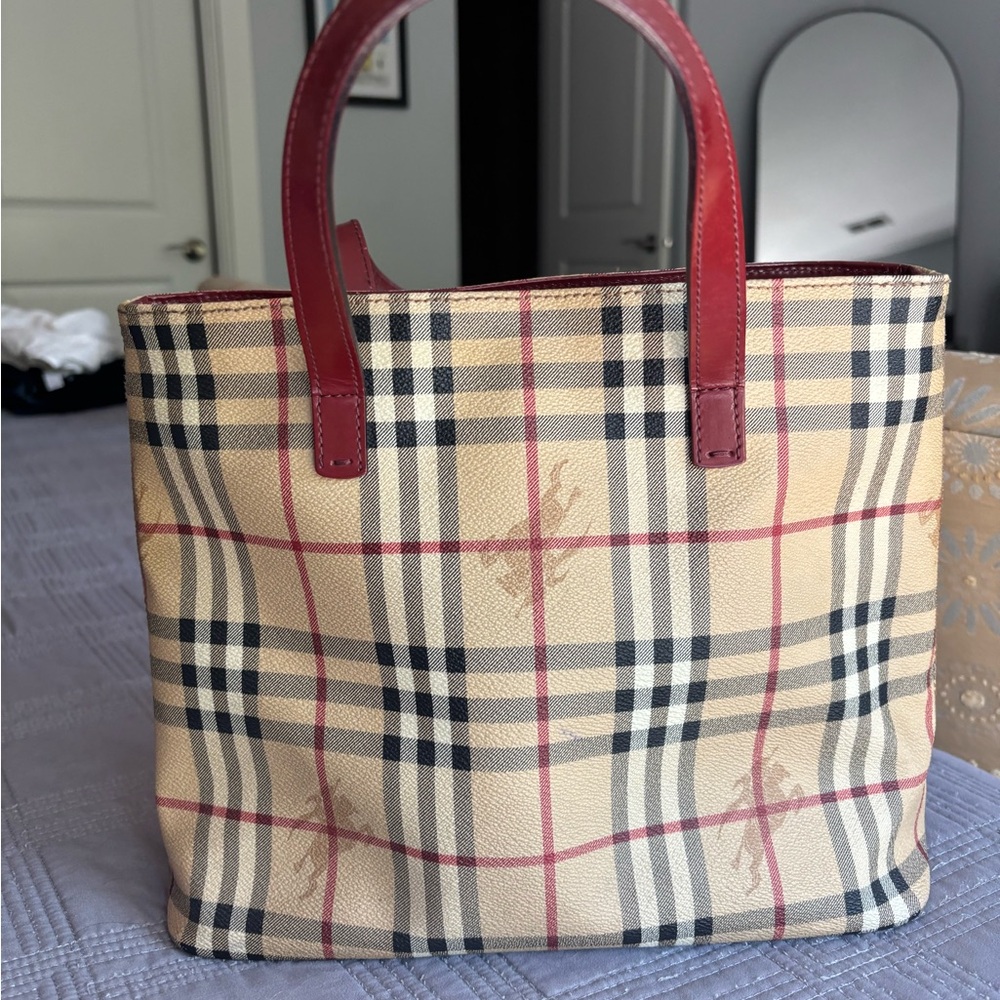 Burberry Burgundy and Black Clutch